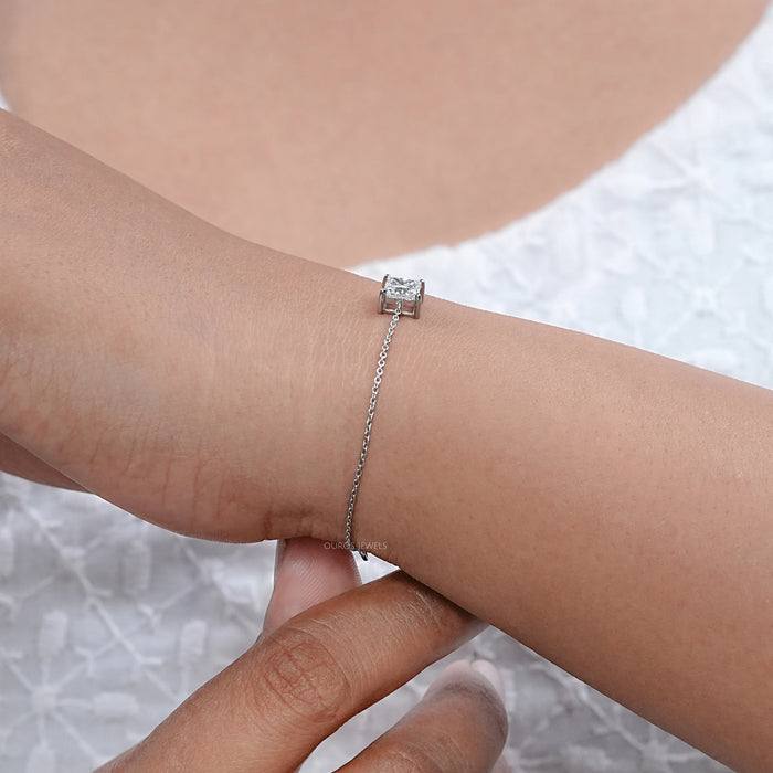 Princess Cut Lab Grown Diamond Chain Bracelet