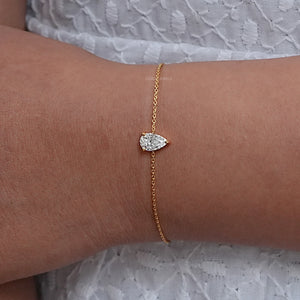 Pear-Shaped Solitaire Diamond Bracelet