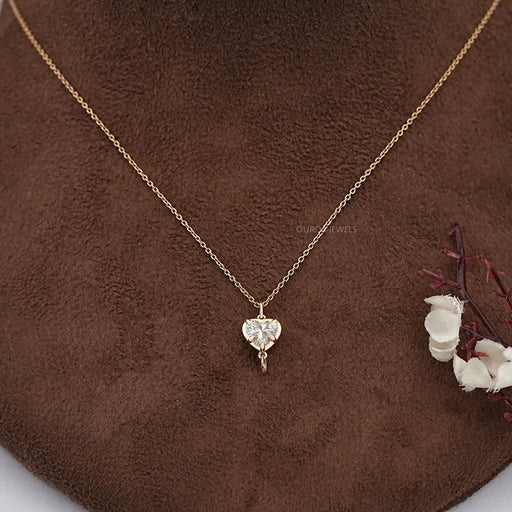 Heart Diamond Pendant Necklace Solitaire