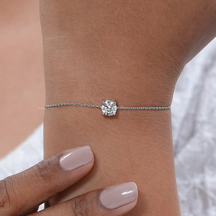 Round Cut Solitaire Lab Diamond Bracelet