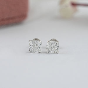 Cushion Cut Synthetic Diamond Solitaire Stud