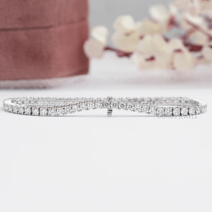 Round Diamond Tennis Bracelets for Women