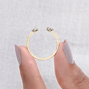 Open Cuff Lab Diamond Dainty Ring