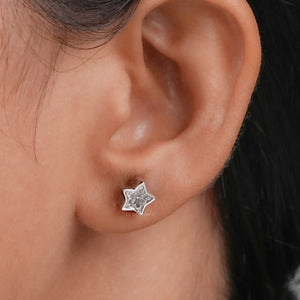 star cut bezel set studs 