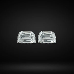 Step Cut Half Moon Diamond Matching Pair