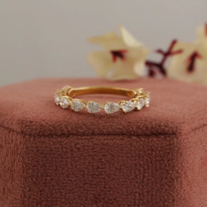 Pear Diamond Half Eternity Band