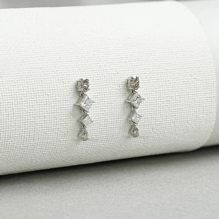 Multi Shape Lab Diamond Drop Earrings