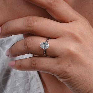 Oval Six Prong Diamond Solatire Ring