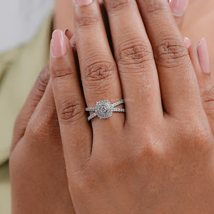 round double halo engagement ring 