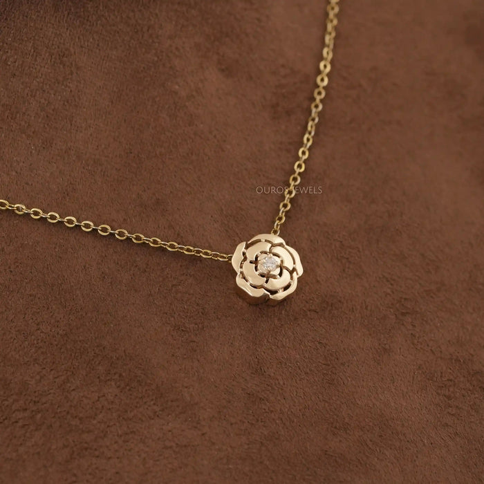 Chanel Camellia Flower Diamond Necklace