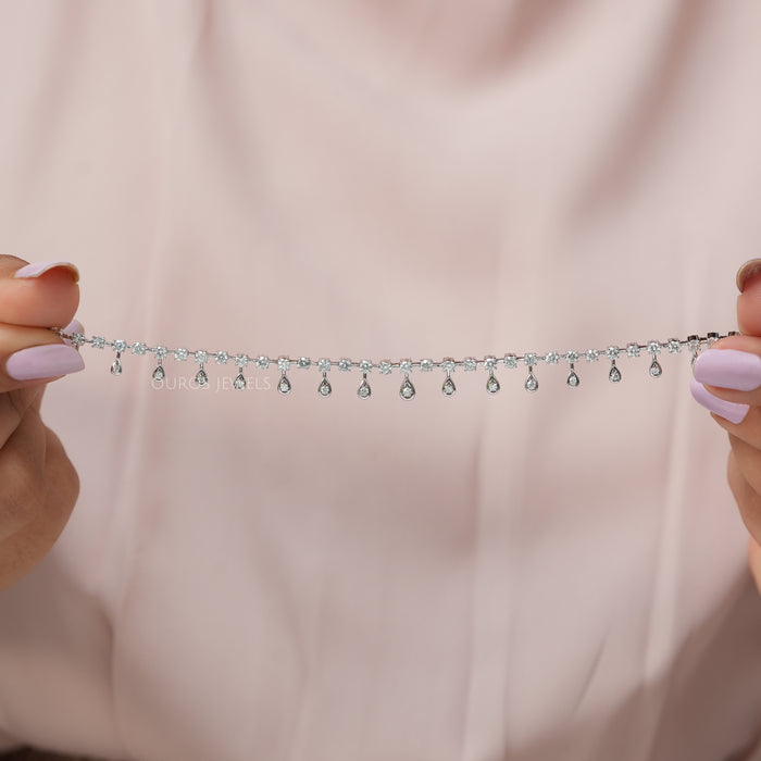 Teardrop Round lab Grown Diamond Bracelet