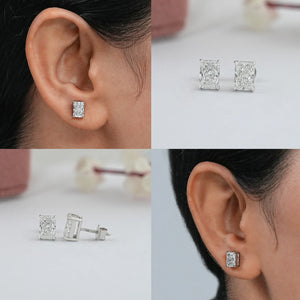 IGI Certified Radiant Cut Diamond Studs