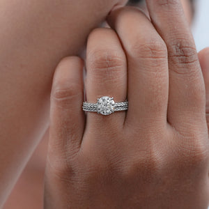 Round Diamond Solitaire Bridal Ring Set