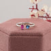 heart gemstone open cuff ring