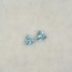 Blue Trillion Cut Loose Diamonds Pair