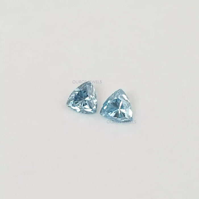 Blue Trillion Cut Loose Diamonds Pair