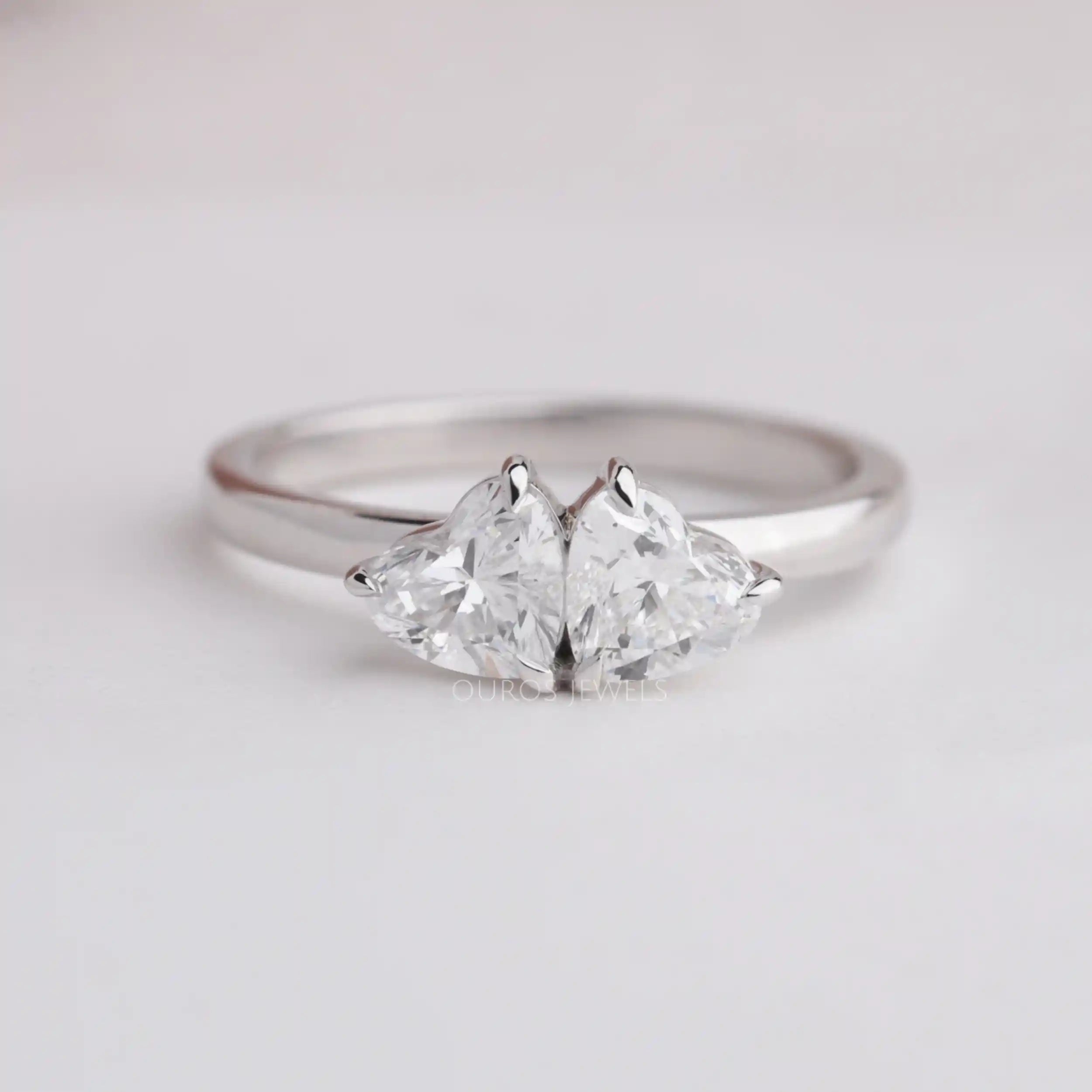 Double Heart Lab Grown Diamond Romantic Ring