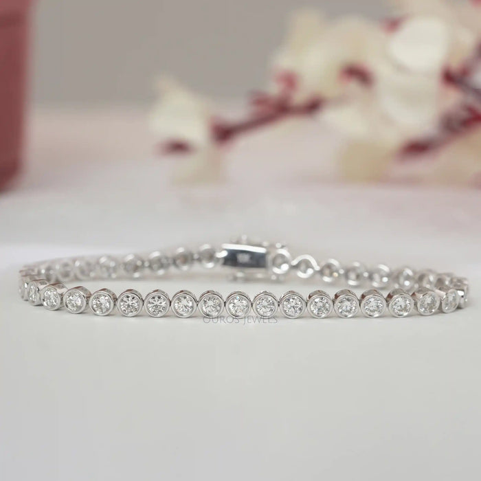 Bezel Set Round Diamond Tennis Bracelets