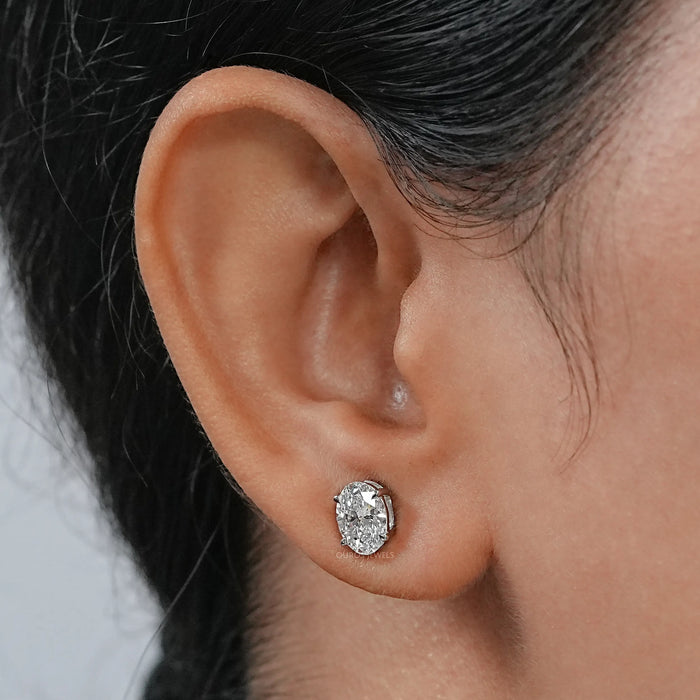 Oval Lab Grown Diamond Studs Earrings