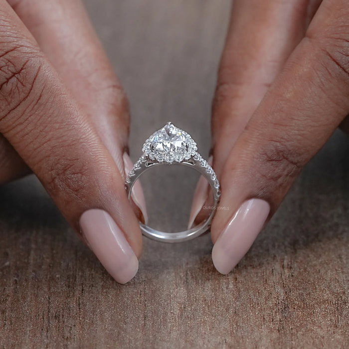 Pear Shape Diamond Halo Engagement Ring