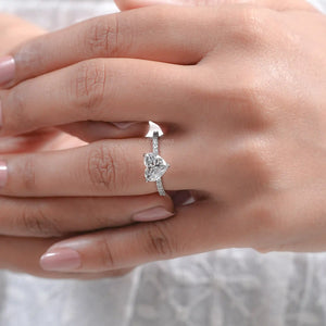 Heart Shaped Diamond with Solitaire Accent Ring