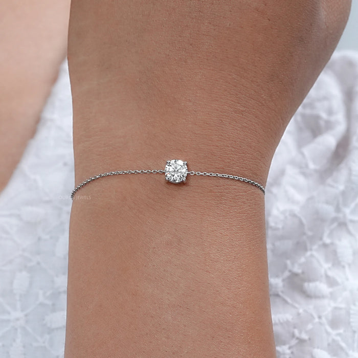 Round Cut Solitaire Lab Diamond Bracelet