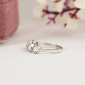 Rose Cut Diamond in Milgrain Bezel Setting Ring