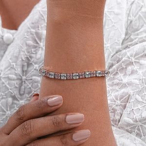 Asscher Cut  Pink Round  Lab Diamond Tennis Bracelet