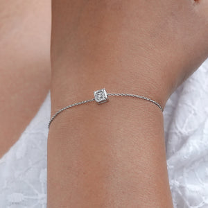 Brilliant Asscher Cut Diamond Delicate Bracelet