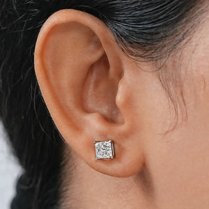 4 Prong Princess Cut Diamond Studs