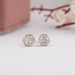 bezel set hexagon diamond stud earrings