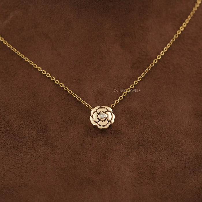 Chanel Camellia Flower Diamond Necklace