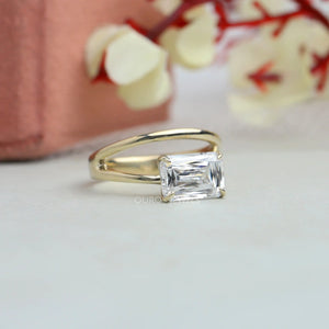 Criss-Cut Diamond Solitaire Wedding Ring