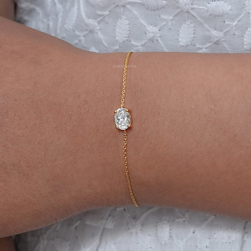 Oval Lab Created Solitaire Diamond Bracelet