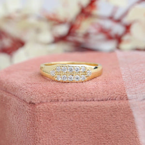 yellow gold round wedding band 