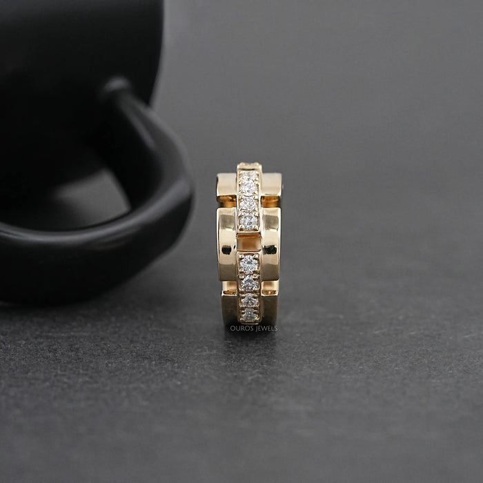 Round Lab Grown Diamond Wedding Band For Men