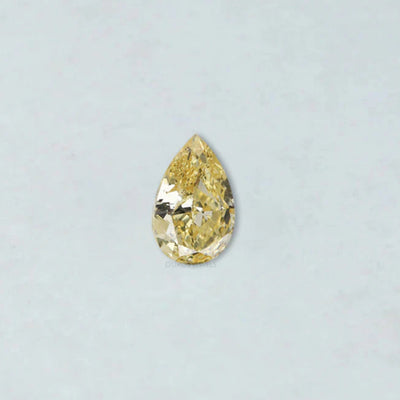 Yellow Pear Shaped Lab Made Diamond