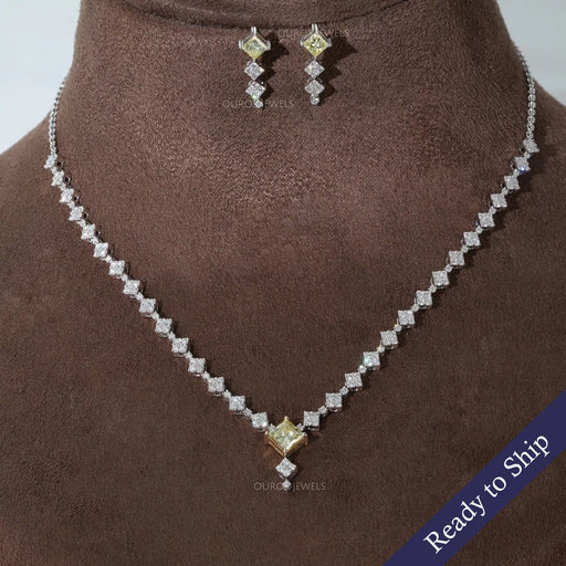 [Yellow Princess Diamond Necklace]-[Ouros Jewels]