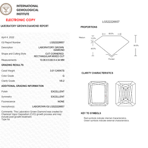 3.01 Carat Crisscut Emerald Lab Grown Diamond