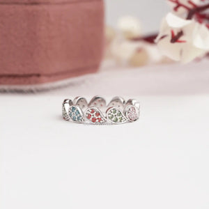 [Rainbow Colored Diamond Ring]-[Ouros Jewels]