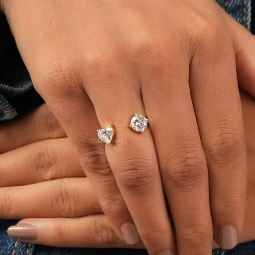 women wearing heart cut diamond ring 