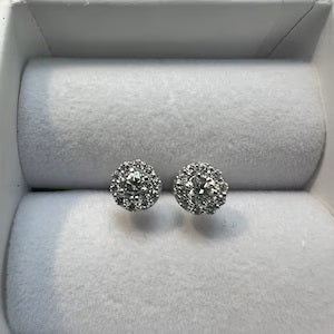 round halo diamond stud earrings 