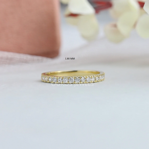 Round Cut Lab Grown Diamond  Half Eternity Wedding Band