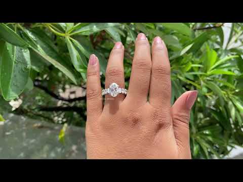 oval cut solitaire accent engagement ring