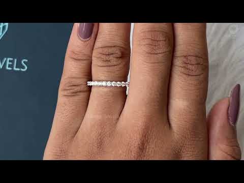 See Round Cut Lab Grown Diamond Eternity Wedding Band in high quality youtube video.