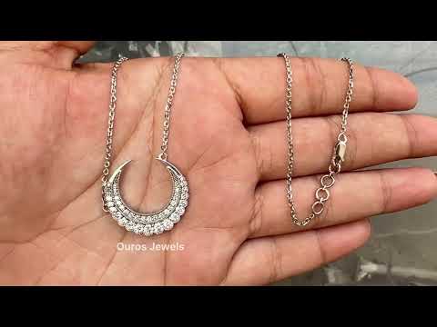 diamond crescent moon pendant