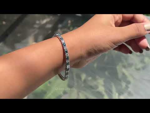 [Youtube View Of Round Cut Tennis Bracelet]-[Ouros Jewels]