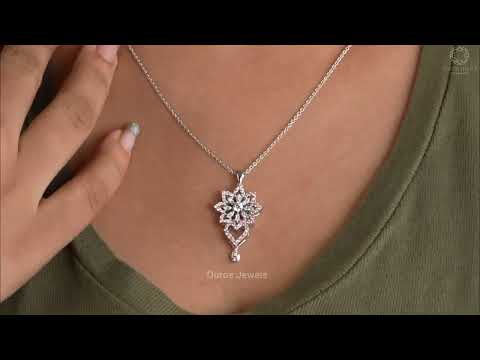 [Youtube Video of Round Cluster Flower Pendant]-[Ouros Jewels]