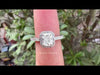 Radiant diamond halo engagement ring