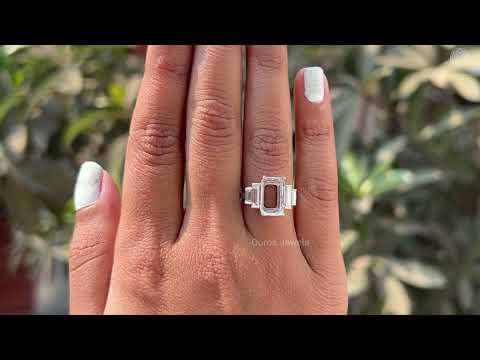 Emerald Cut Diamond Semi Mount Ring